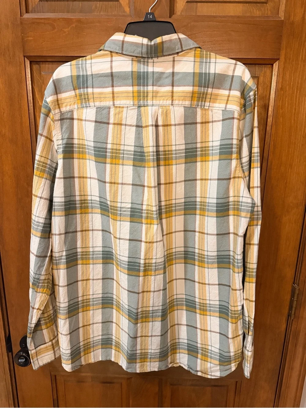 The North Face Men's Plaid Button-Down Shirt in Yellow, Green & White